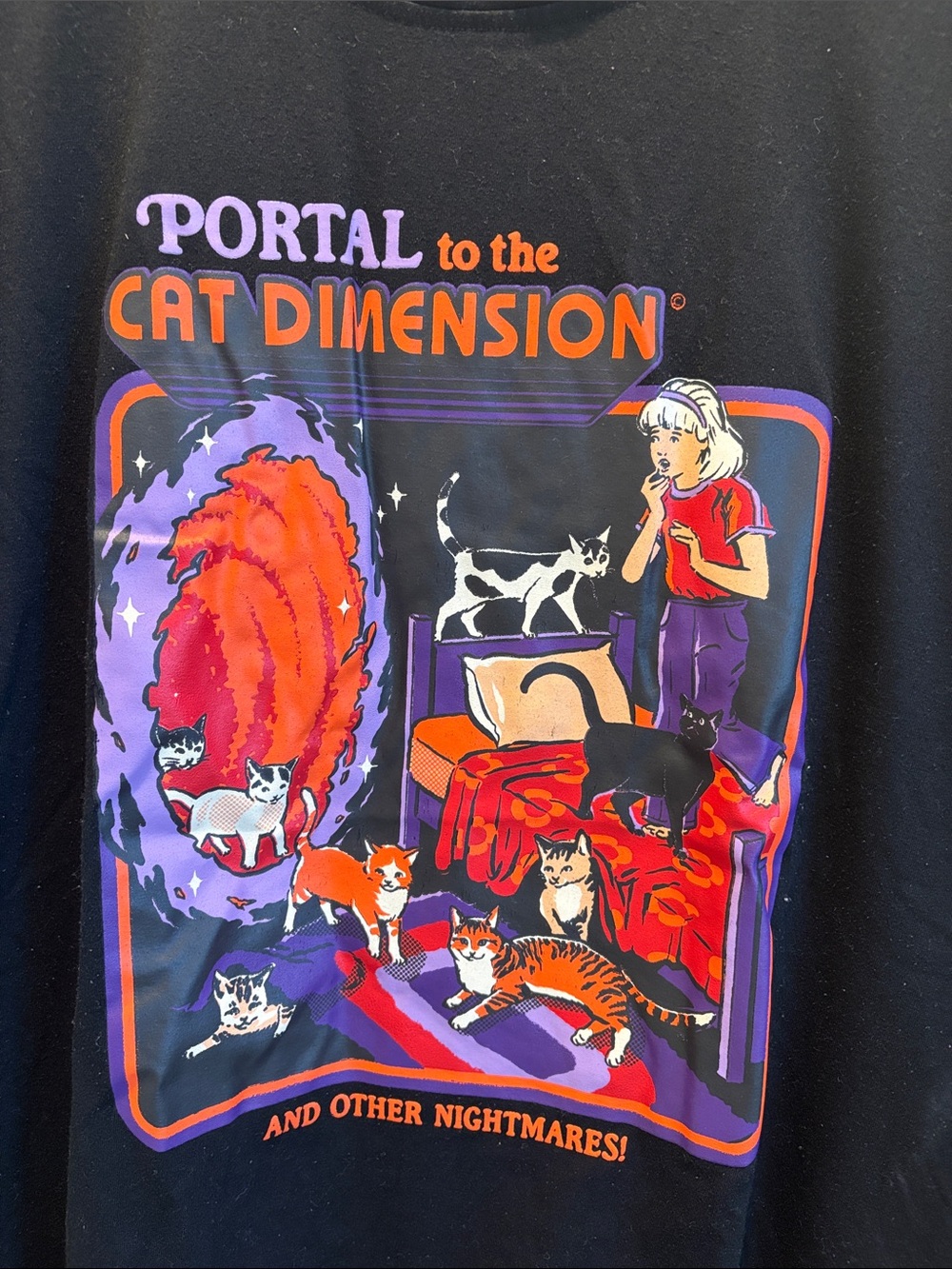 ‘Portal to the Cat Dimension' Graphic Oversized Tee - Picture 3 of 6